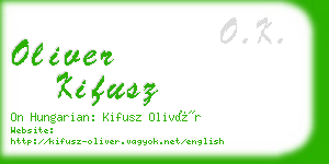 oliver kifusz business card